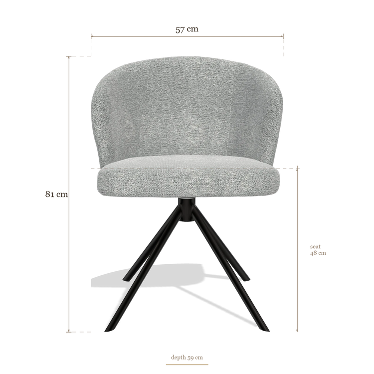 Silla de comedor Lazio 6511, medidas 57 x 59 x 81 cm