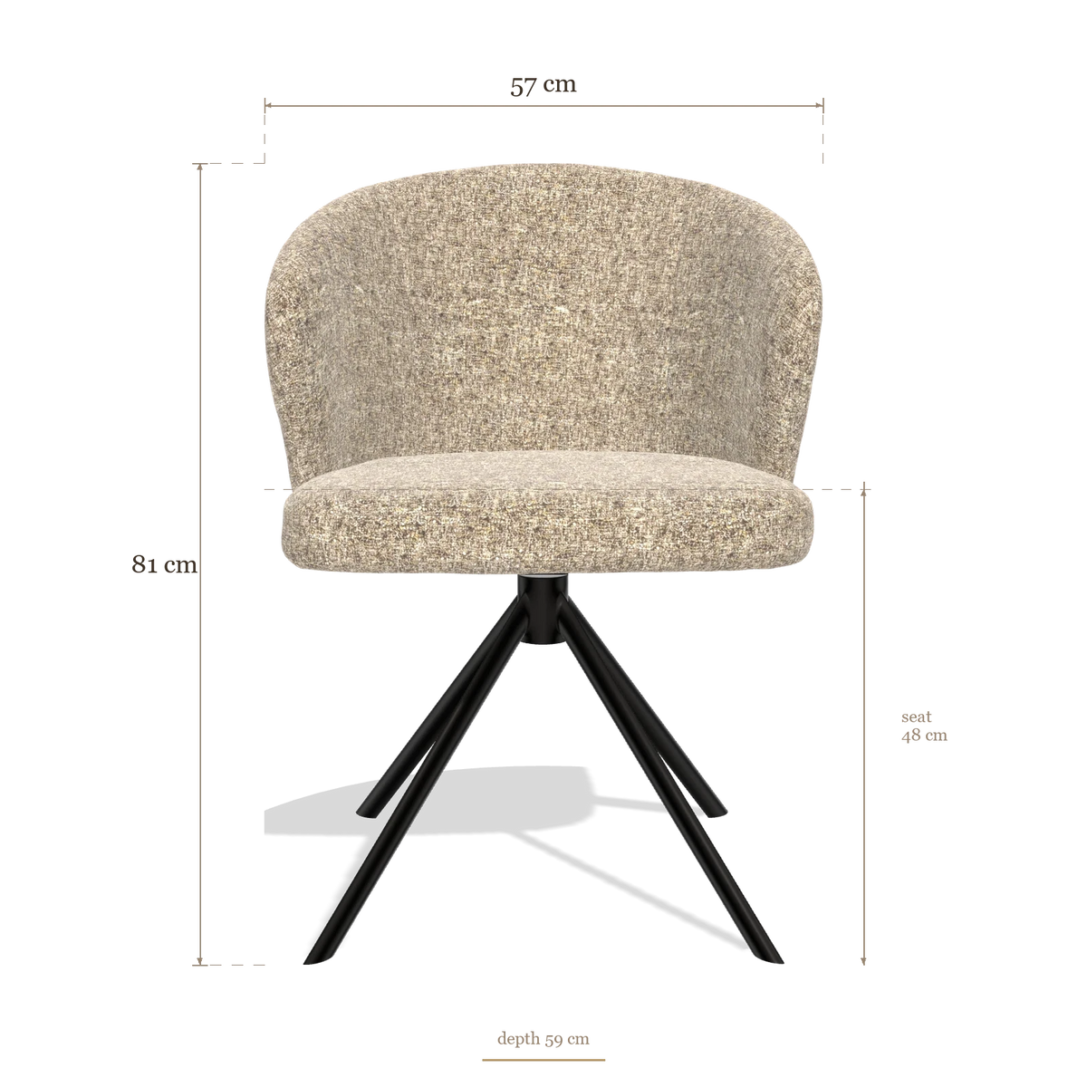 Dining Chair Lazio 6511, dimensions 57 x 59 x 81 cm