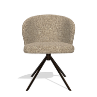 Dining Chair Lazio 6511 in Oasis 176 fabric (taupe), espresso swivel base, front view