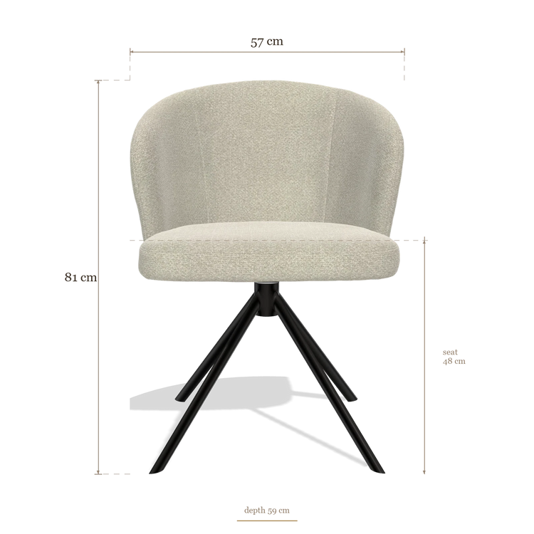 Sedia da pranzo Lazio 6511, dimensioni 57 x 59 x 81 cm