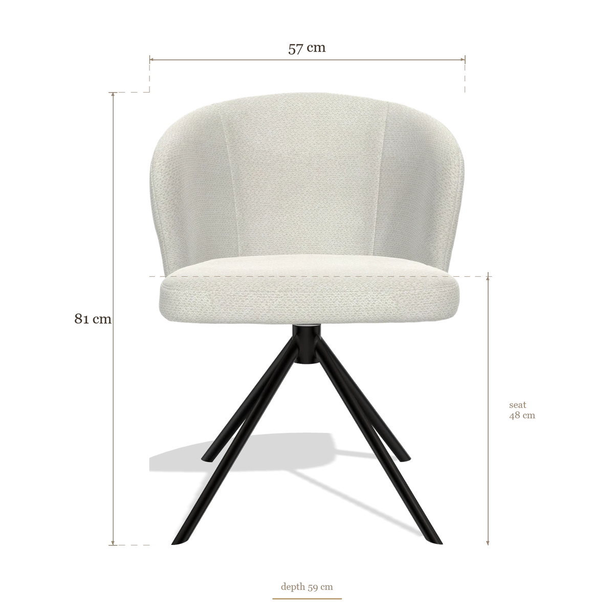 Silla de comedor Lazio 6511, medidas 57 x 59 x 81 cm