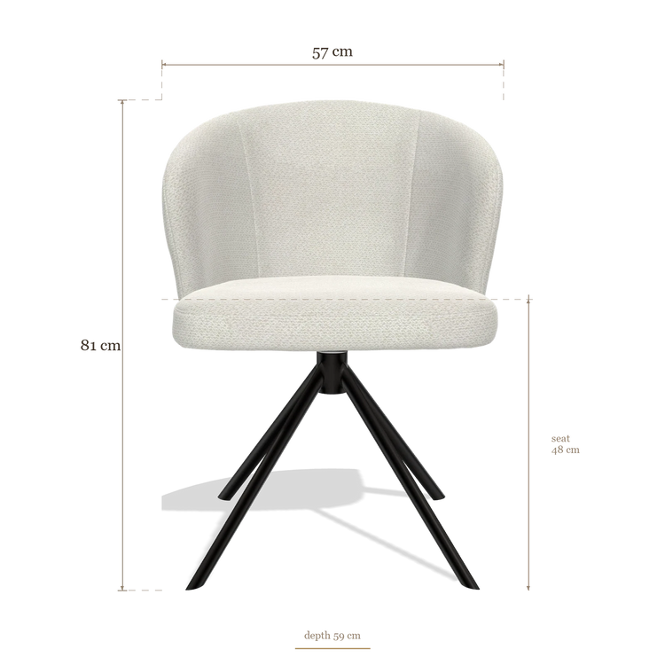 Silla de comedor Lazio 6511, medidas 57 x 59 x 81 cm