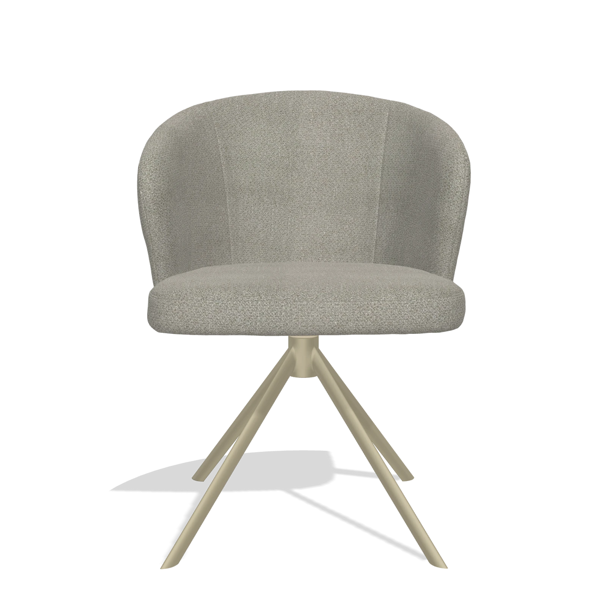 Esszimmerstuhl Lazio 6511 in Stoff Rhythm 84 (Grau), Drehfuß in Champagner, Vorderansicht