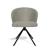 Dining Chair Lazio 6511 in Stella 10 fabric (taupe), black swivel base, front view