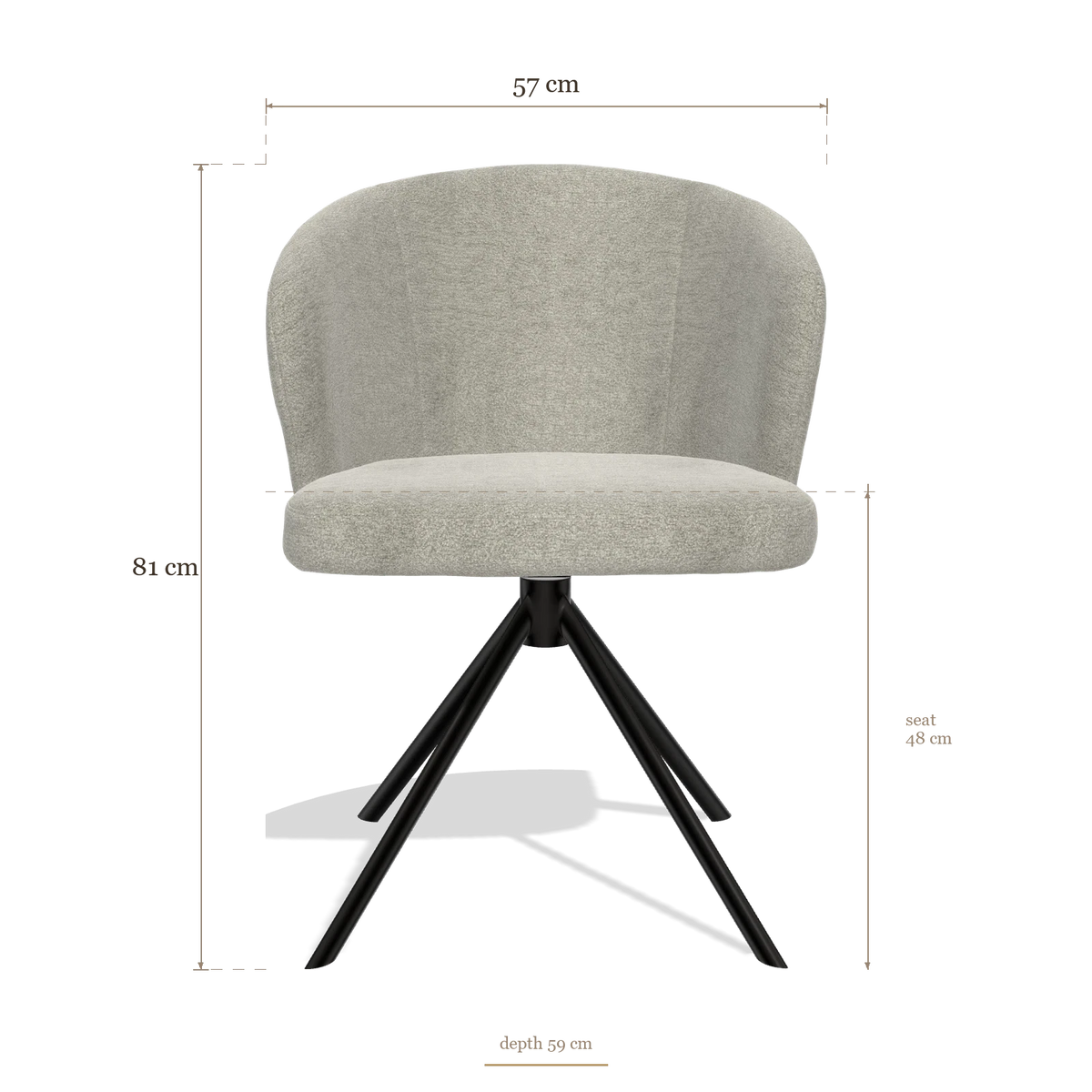 Dining Chair Lazio 6511, dimensions 57 x 59 x 81 cm
