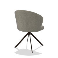 Dining Chair Lazio 6511 in Stella 10 fabric (taupe), espresso swivel base, back angled view