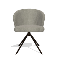Dining Chair Lazio 6511 in Stella 10 fabric (taupe), espresso swivel base, front view