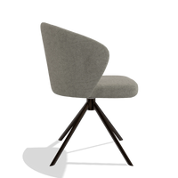 Dining Chair Lazio 6511 in Stella 10 fabric (taupe), espresso swivel base, side view
