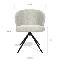 Silla de comedor Lazio 6511, medidas 57 x 59 x 81 cm