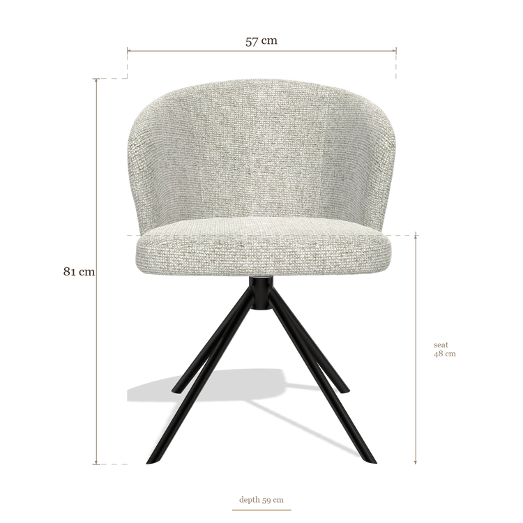 Silla de comedor Lazio 6511, medidas 57 x 59 x 81 cm