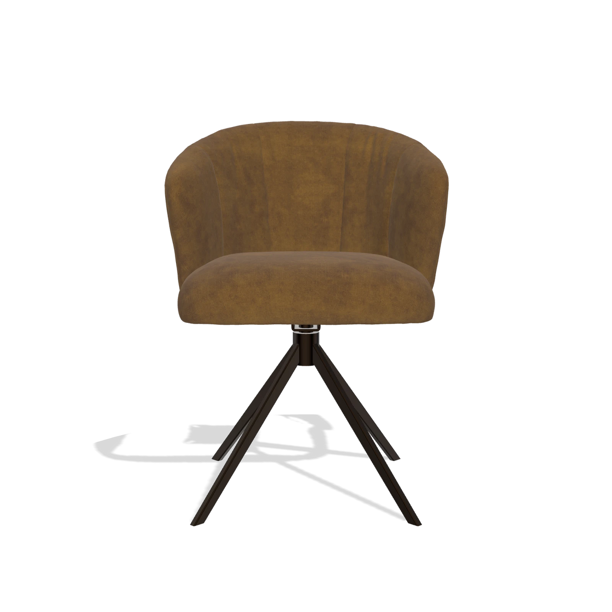 Esszimmerstuhl Lecce 6703 in Stoff Adore 132 (Braun), Drehfuß in Espresso, Vorderansicht