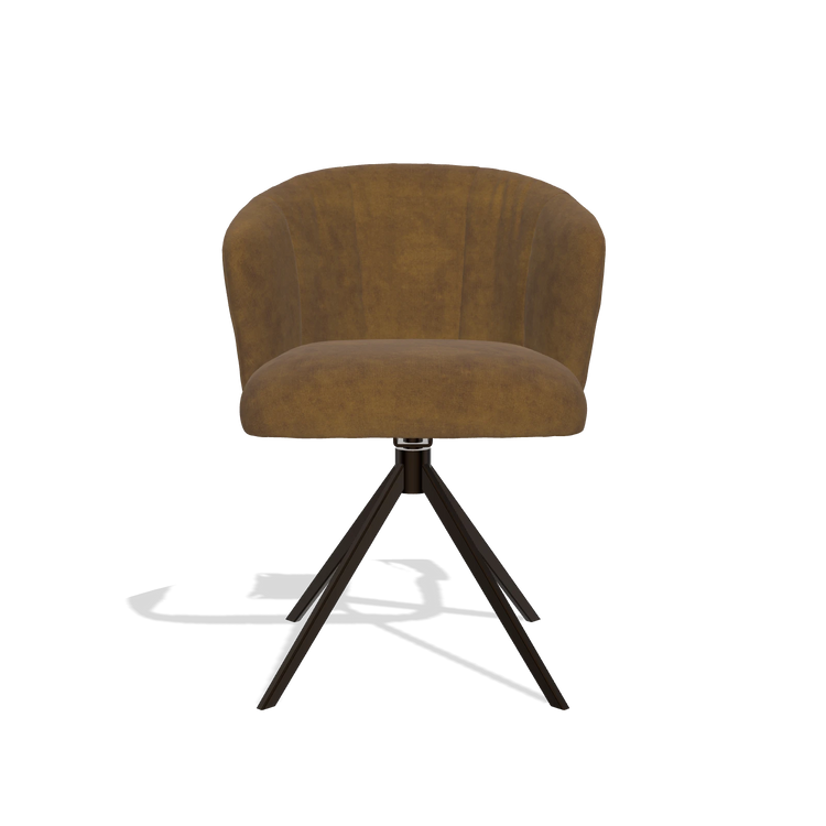 Esszimmerstuhl Lecce 6703 in Stoff Adore 132 (Braun), Drehfuß in Espresso, Vorderansicht