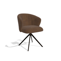Esszimmerstuhl Lecce 6703 in Stoff Adore 28 (Schokobraun), Drehfuß in Espresso, Schrägansicht