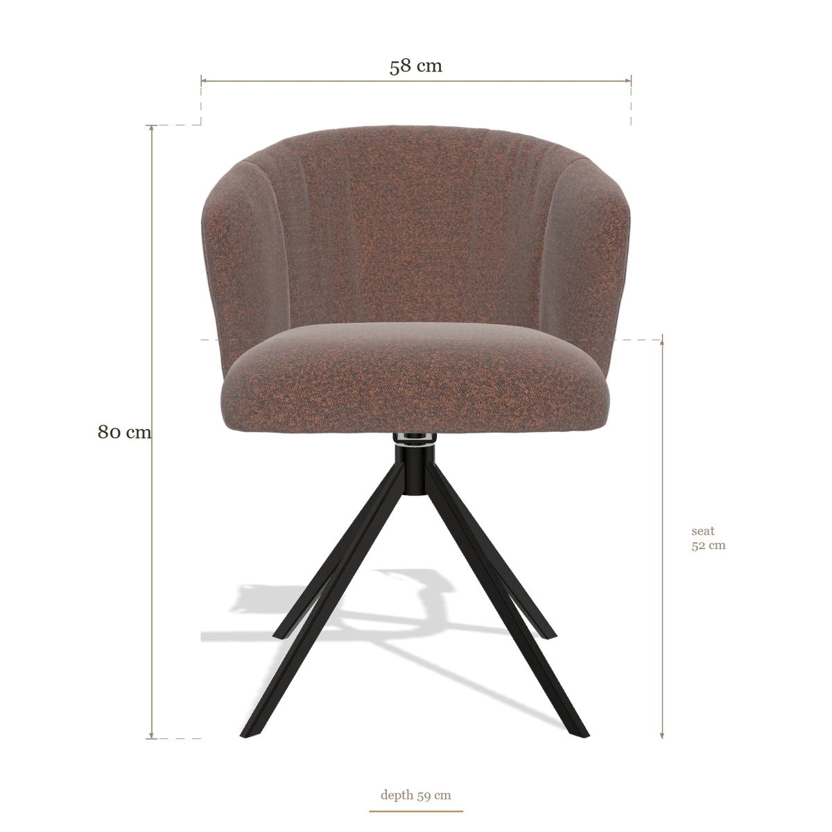 Dining Chair Lecce 6703, dimensions 58 x 59 x 80 cm
