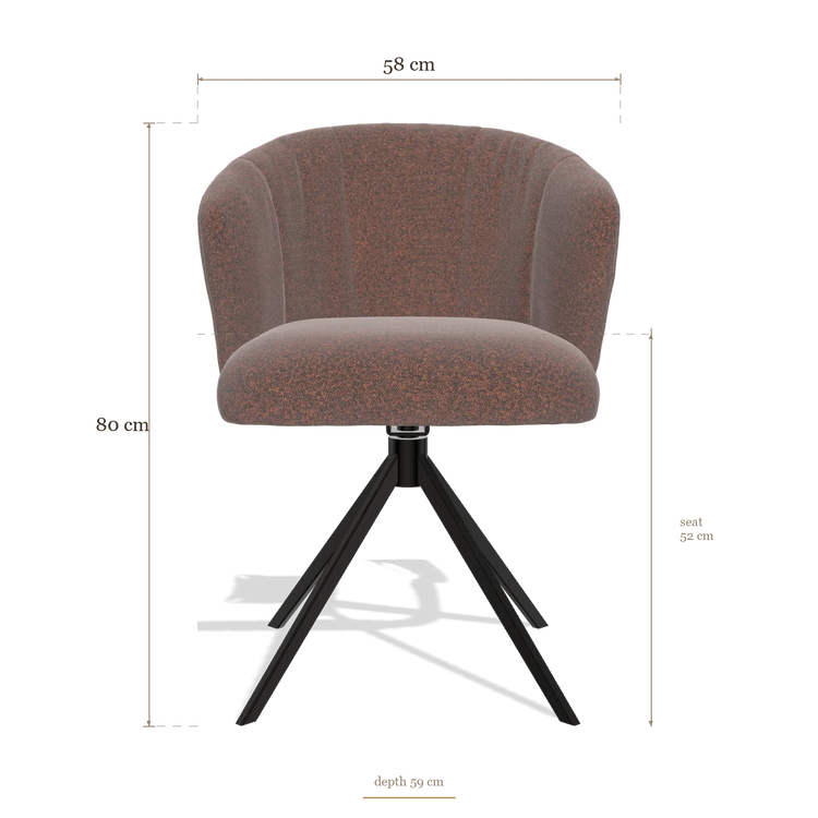 Dining Chair Lecce 6703, dimensions 58 x 59 x 80 cm