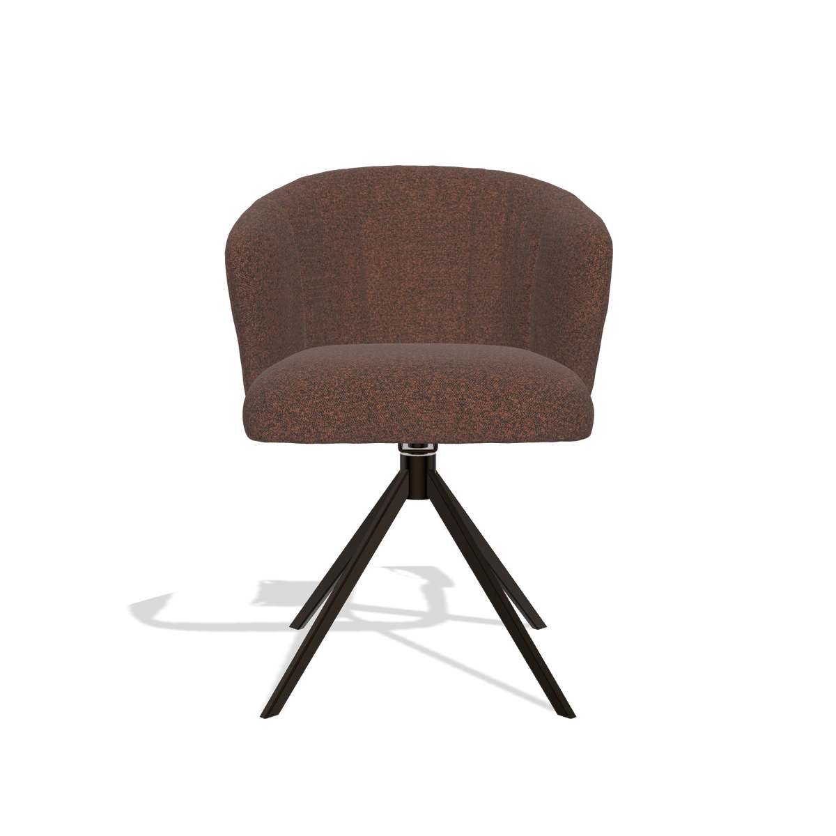 Dining Chair Lecce 6703 in Ascot Brick fabric (chocolate), espresso swivel base, front view