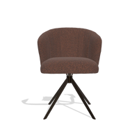 Dining Chair Lecce 6703 in Ascot Brick fabric (chocolate), espresso swivel base, front view