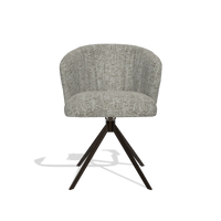 Dining Chair Lecce 6703 in Be Fine 120 fabric (grey), espresso swivel base, front view