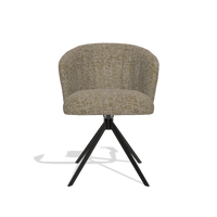 Silla de comedor Lecce 6703 en tela Be Fine 25 (topo), base giratoria en negro, vista frontal