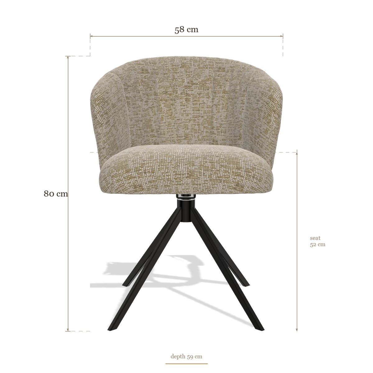 Silla de comedor Lecce 6703, medidas 58 x 59 x 80 cm