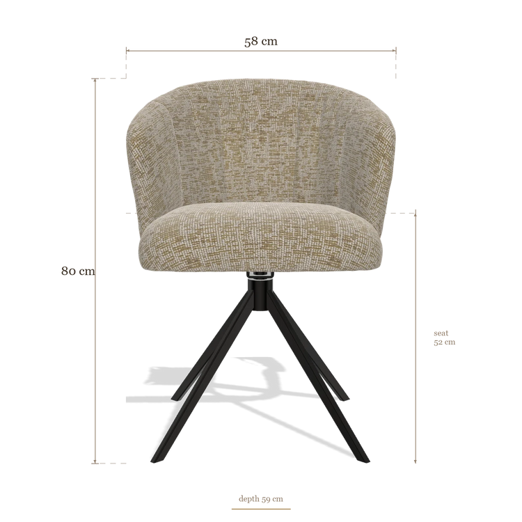 Silla de comedor Lecce 6703, medidas 58 x 59 x 80 cm