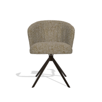 Silla de comedor Lecce 6703 en tela Be Fine 25 (topo), base giratoria en espresso, vista frontal