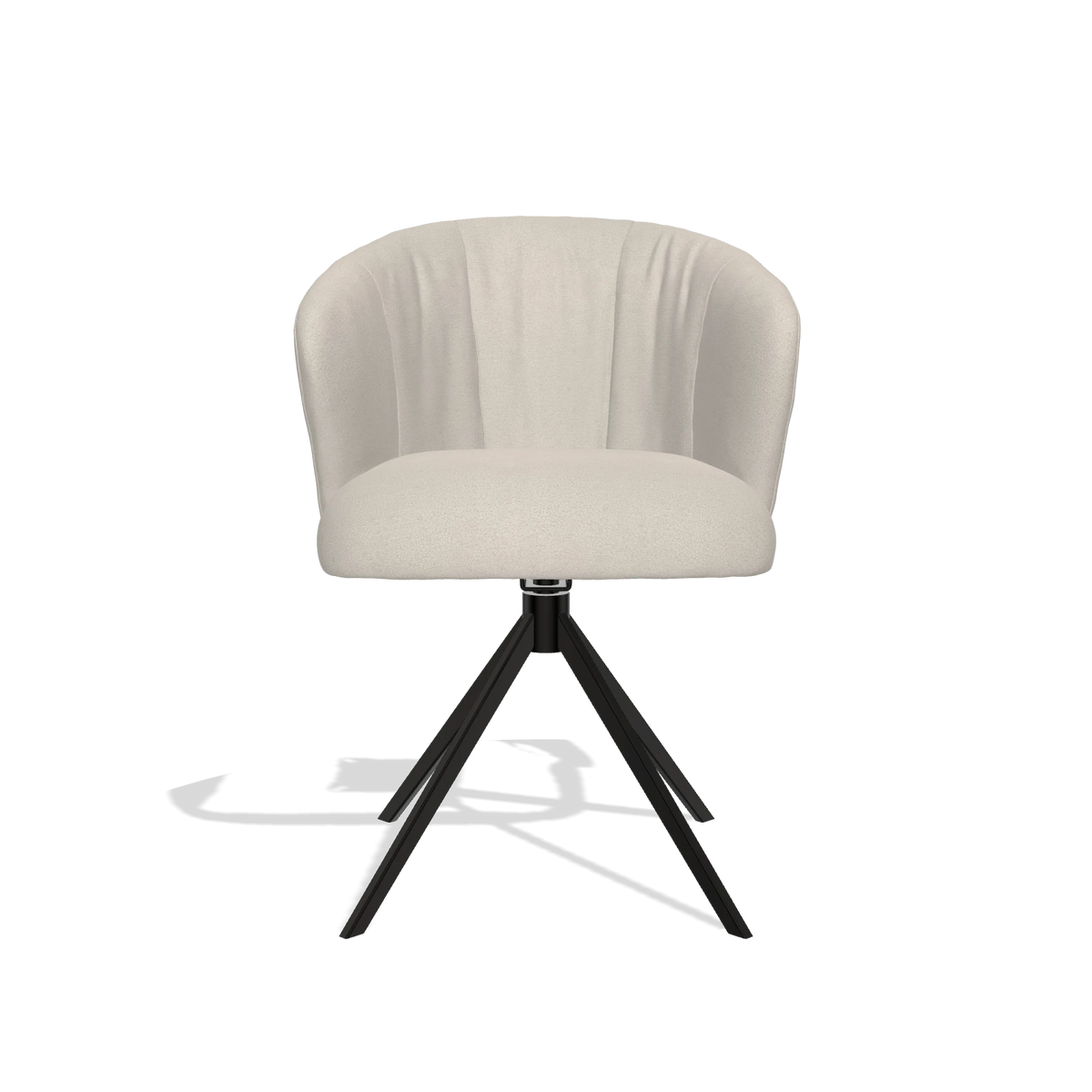 Sedia da pranzo Lecce 6703 in tessuto Boogie 02 (grigio chiaro), base girevole in nero, vista frontale