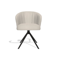 Sedia da pranzo Lecce 6703 in tessuto Boogie 02 (grigio chiaro), base girevole in nero, vista frontale