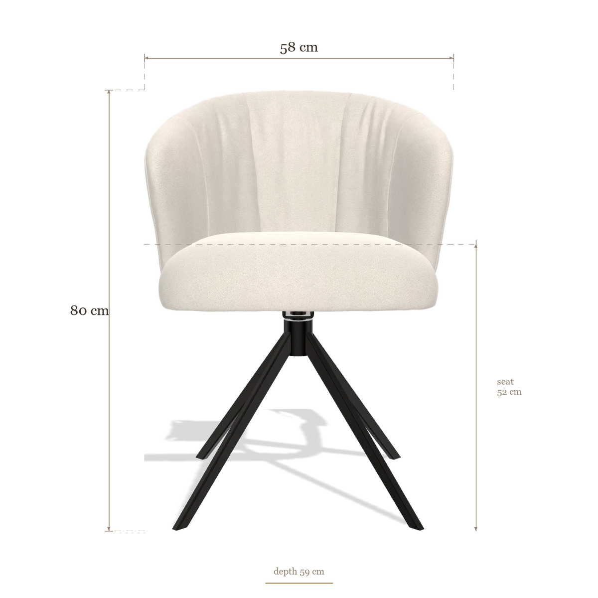 Sedia da pranzo Lecce 6703, dimensioni 58 x 59 x 80 cm