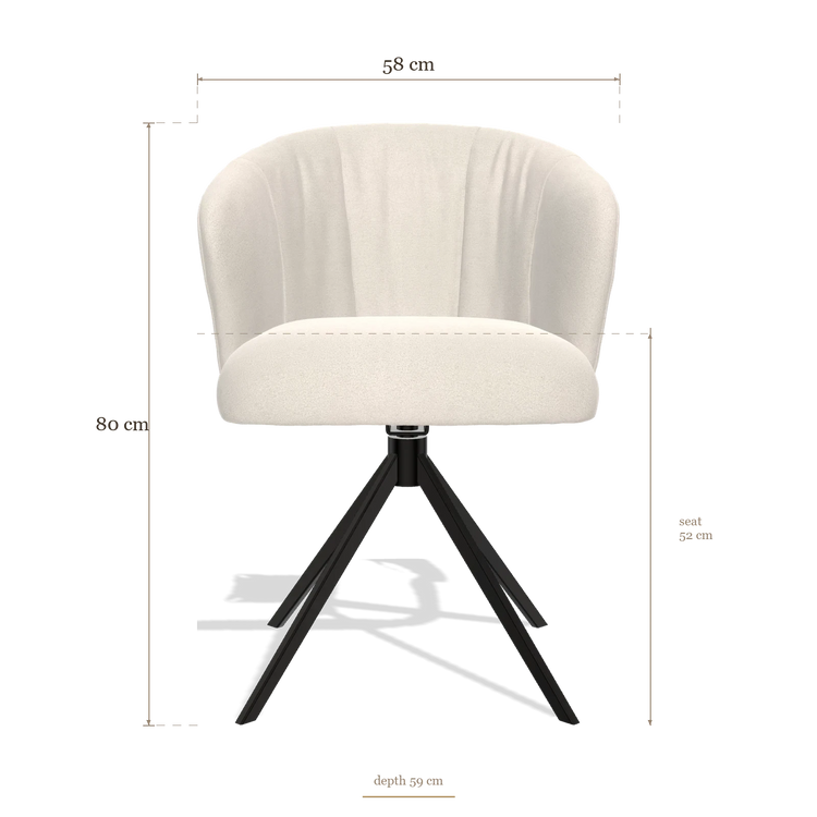 Sedia da pranzo Lecce 6703, dimensioni 58 x 59 x 80 cm