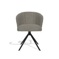 Chaise de salle à manger Lecce 6703 en tissu Boogie 12 (gris foncé), pied pivotant en noir, vue de face