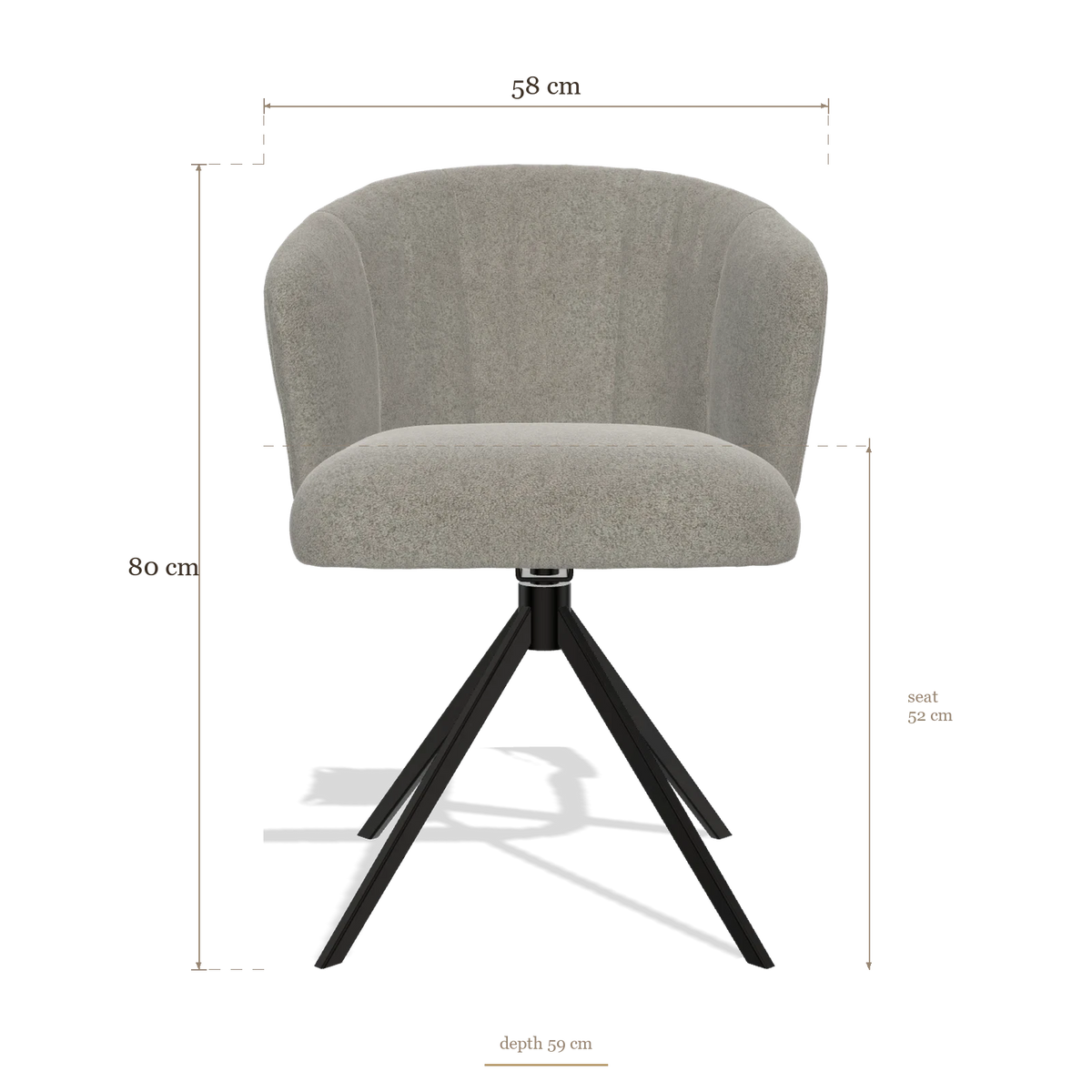 Chaise de salle à manger Lecce 6703, dimensions 58 x 59 x 80 cm