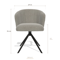 Chaise de salle à manger Lecce 6703, dimensions 58 x 59 x 80 cm