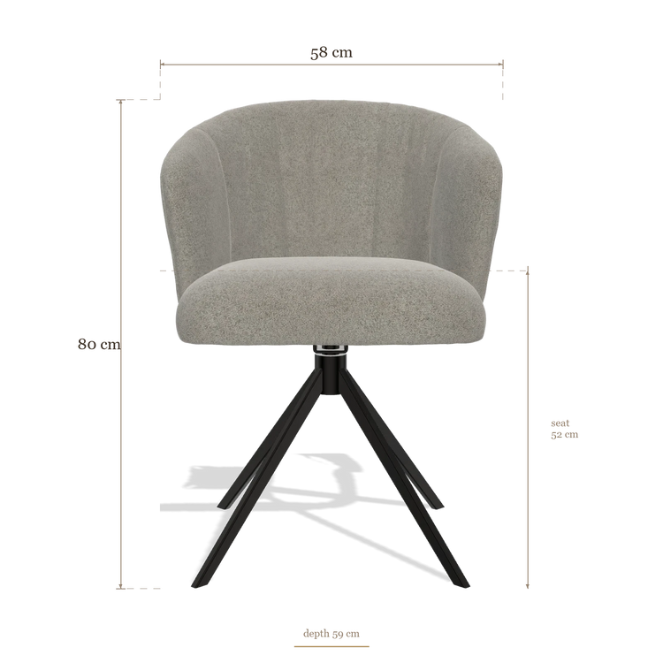 Chaise de salle à manger Lecce 6703, dimensions 58 x 59 x 80 cm