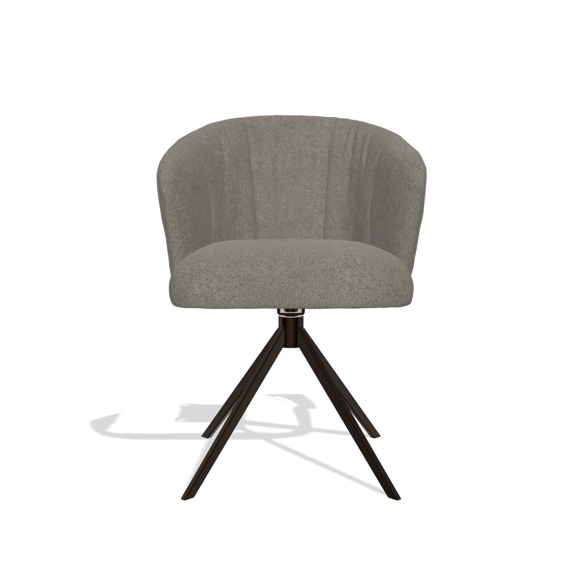 Chaise de salle à manger Lecce 6703 en tissu Boogie 12 (gris foncé), pied pivotant en espresso, vue de face