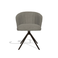 Chaise de salle à manger Lecce 6703 en tissu Boogie 12 (gris foncé), pied pivotant en espresso, vue de face