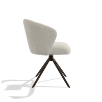 Dining Chair Lecce 6703 in Bull 05 fabric (light grey), espresso swivel base, side view