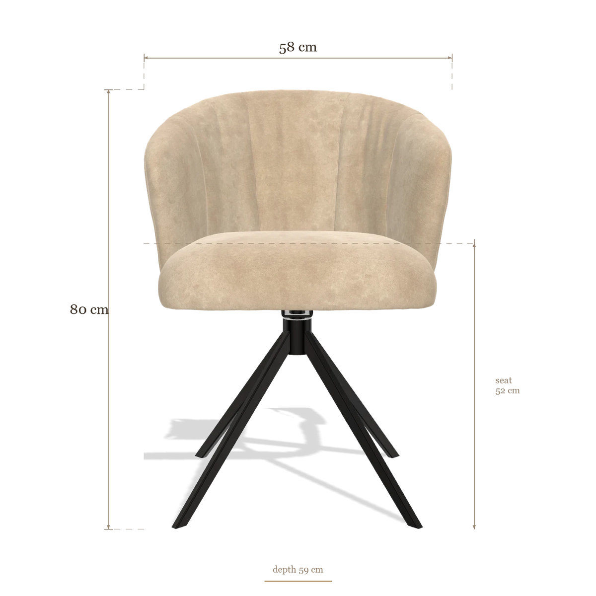 Dining Chair Lecce 6703, dimensions 58 x 59 x 80 cm