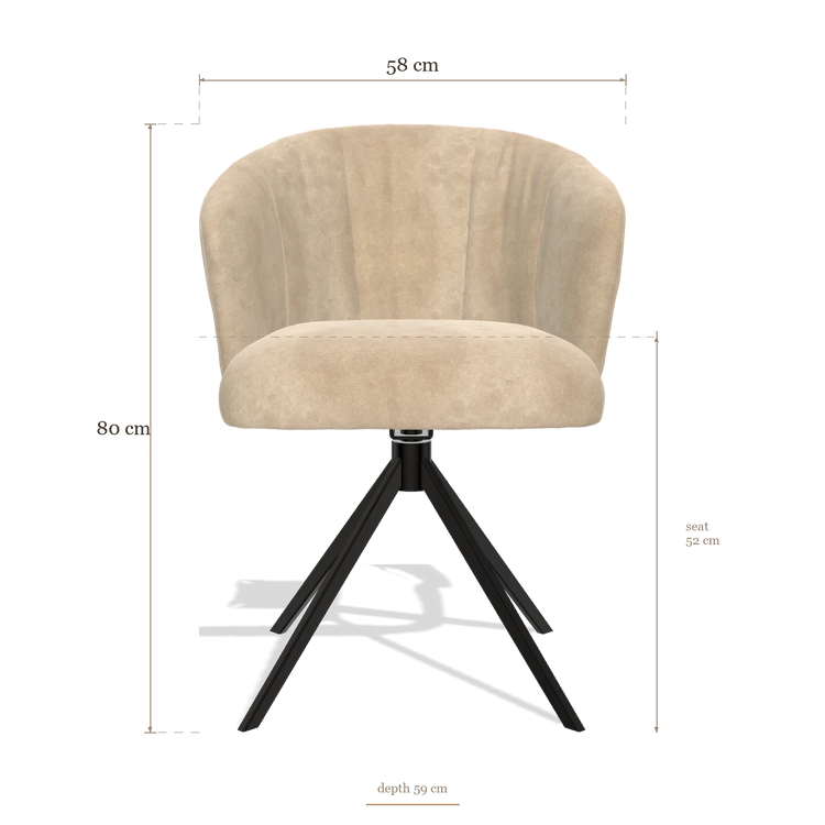 Dining Chair Lecce 6703, dimensions 58 x 59 x 80 cm