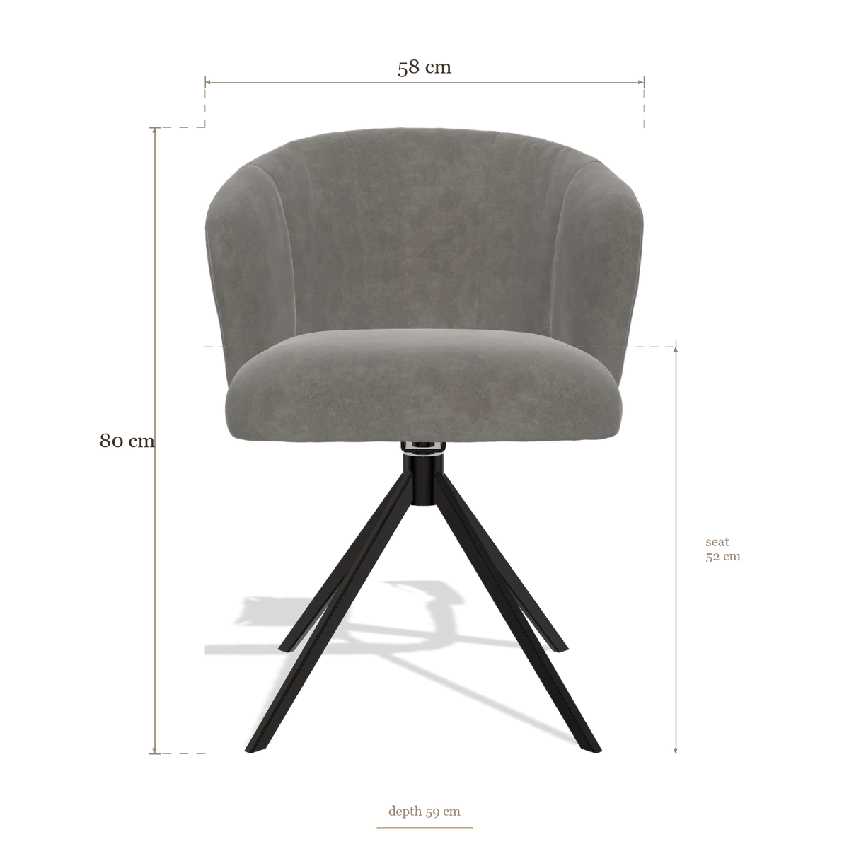 Dining Chair Lecce 6703, dimensions 58 x 59 x 80 cm