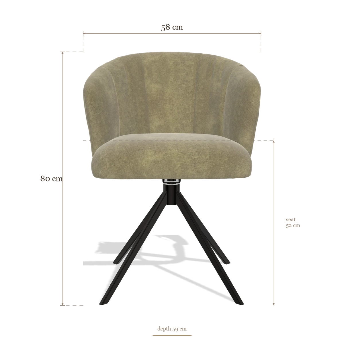Dining Chair Lecce 6703, dimensions 58 x 59 x 80 cm