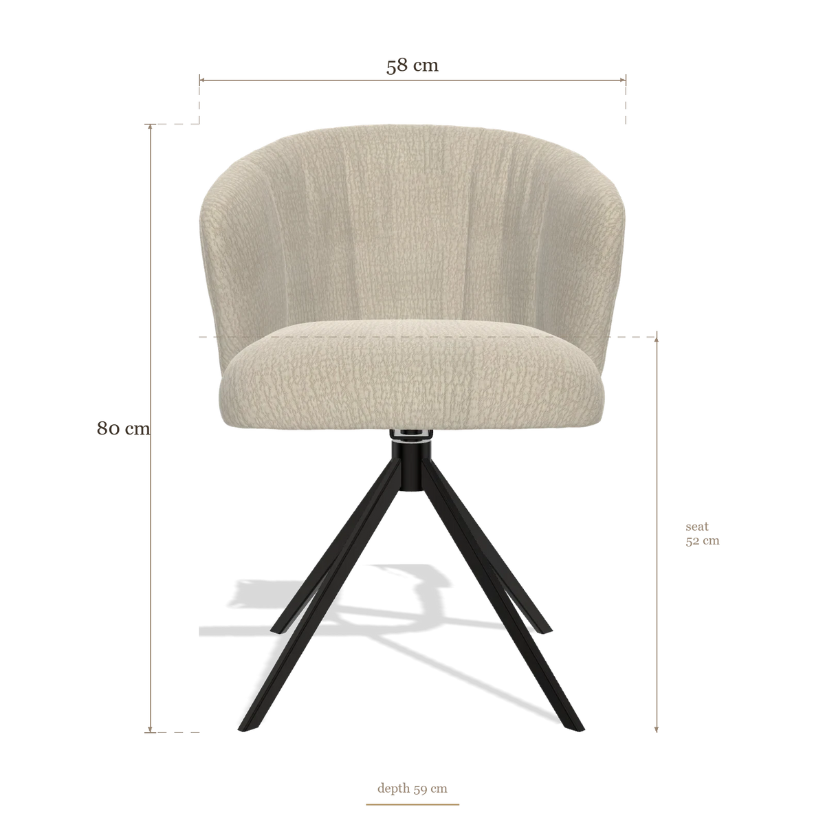 Silla de comedor Lecce 6703, medidas 58 x 59 x 80 cm