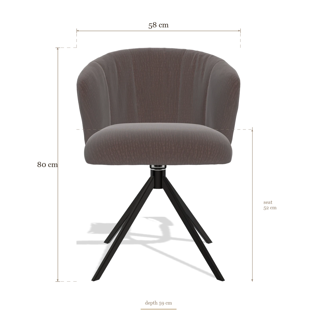 Sedia da pranzo Lecce 6703, dimensioni 58 x 59 x 80 cm
