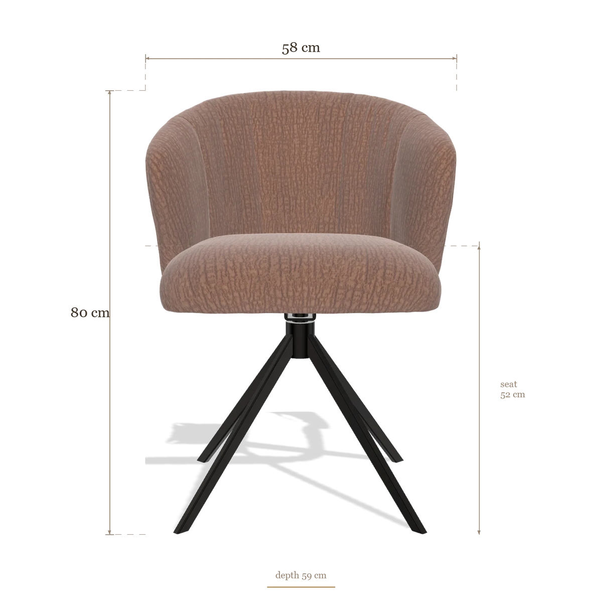 Sedia da pranzo Lecce 6703, dimensioni 58 x 59 x 80 cm