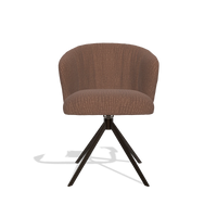 Sedia da pranzo Lecce 6703 in tessuto Energy 96 (marrone), base girevole in espresso, vista frontale