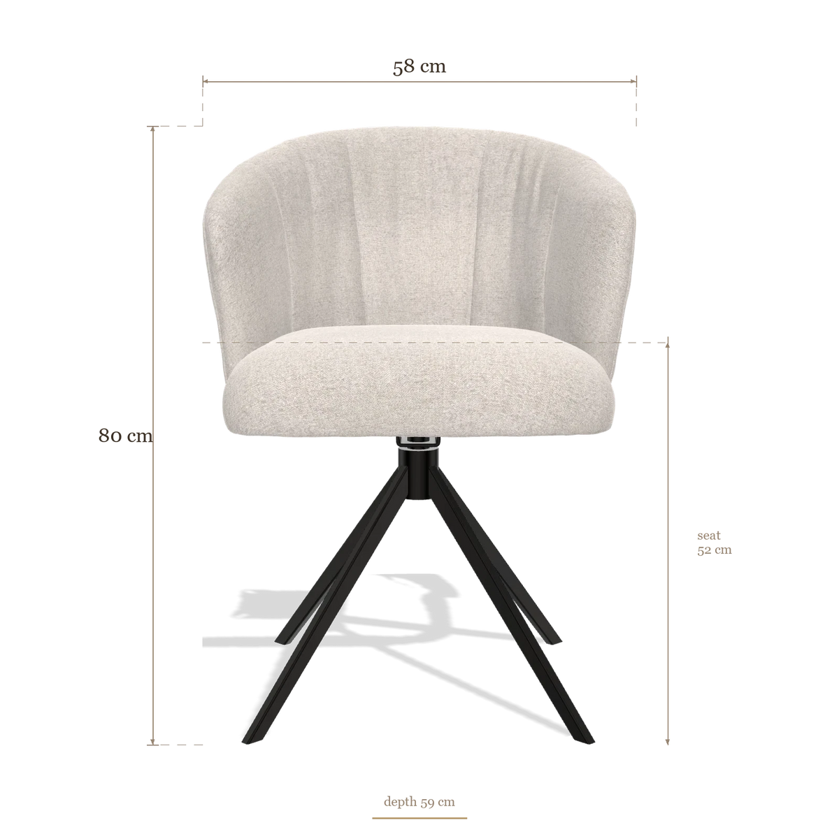 Dining Chair Lecce 6703, dimensions 58 x 59 x 80 cm