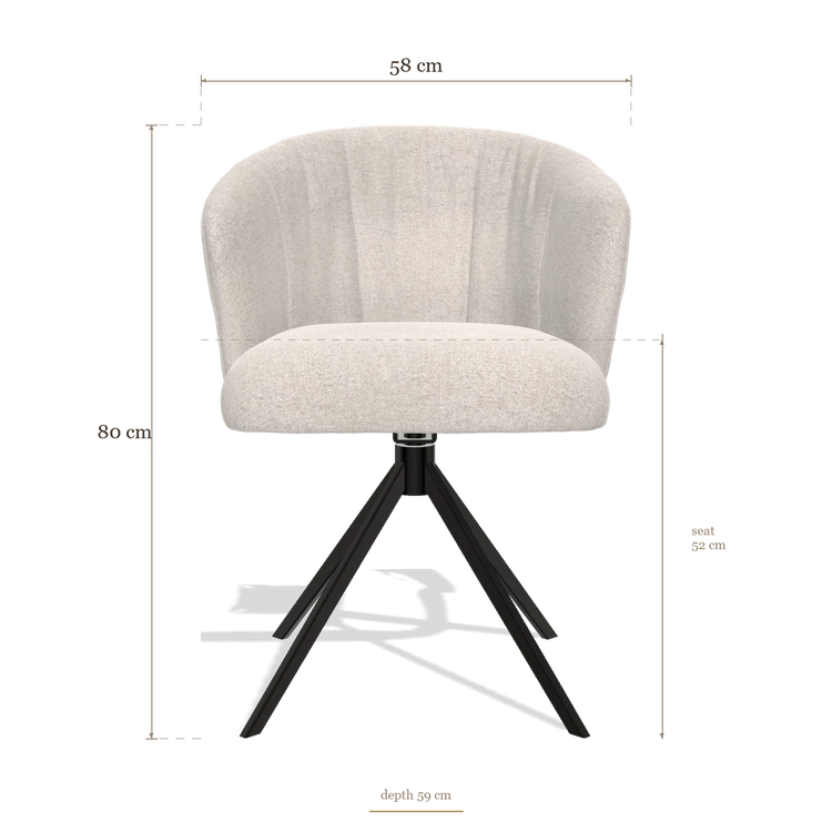 Dining Chair Lecce 6703, dimensions 58 x 59 x 80 cm