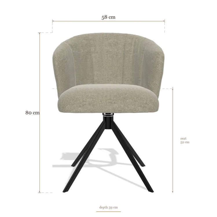 Silla de comedor Lecce 6703, medidas 58 x 59 x 80 cm