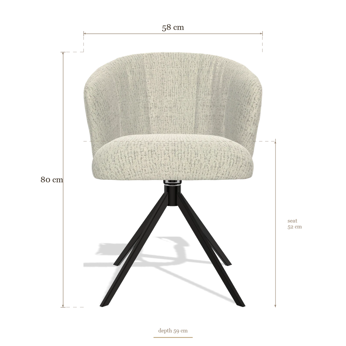 Chaise de salle à manger Lecce 6703, dimensions 58 x 59 x 80 cm