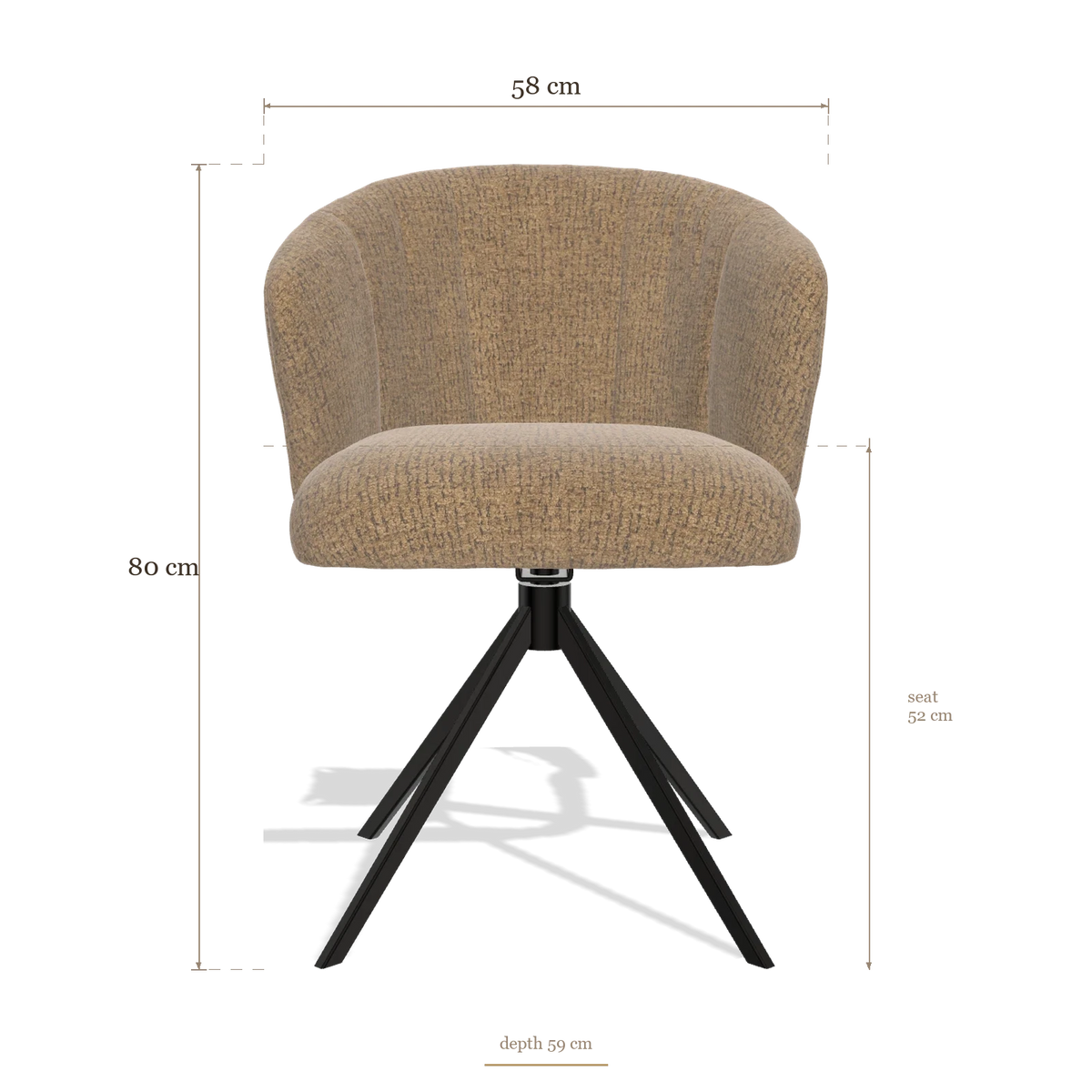 Chaise de salle à manger Lecce 6703, dimensions 58 x 59 x 80 cm